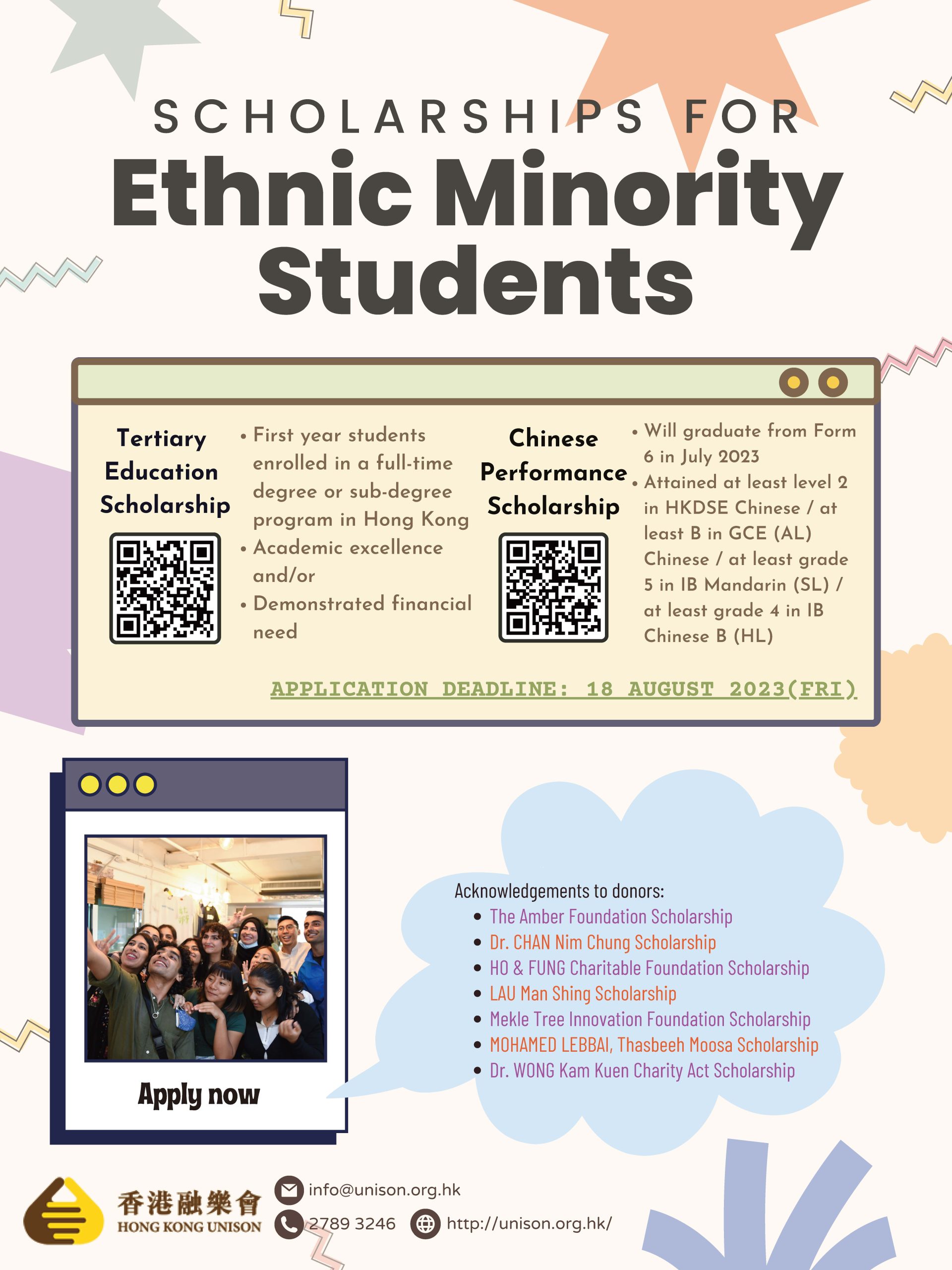Read more about the article Scholarships for Ethnic Minority Students 2023/24