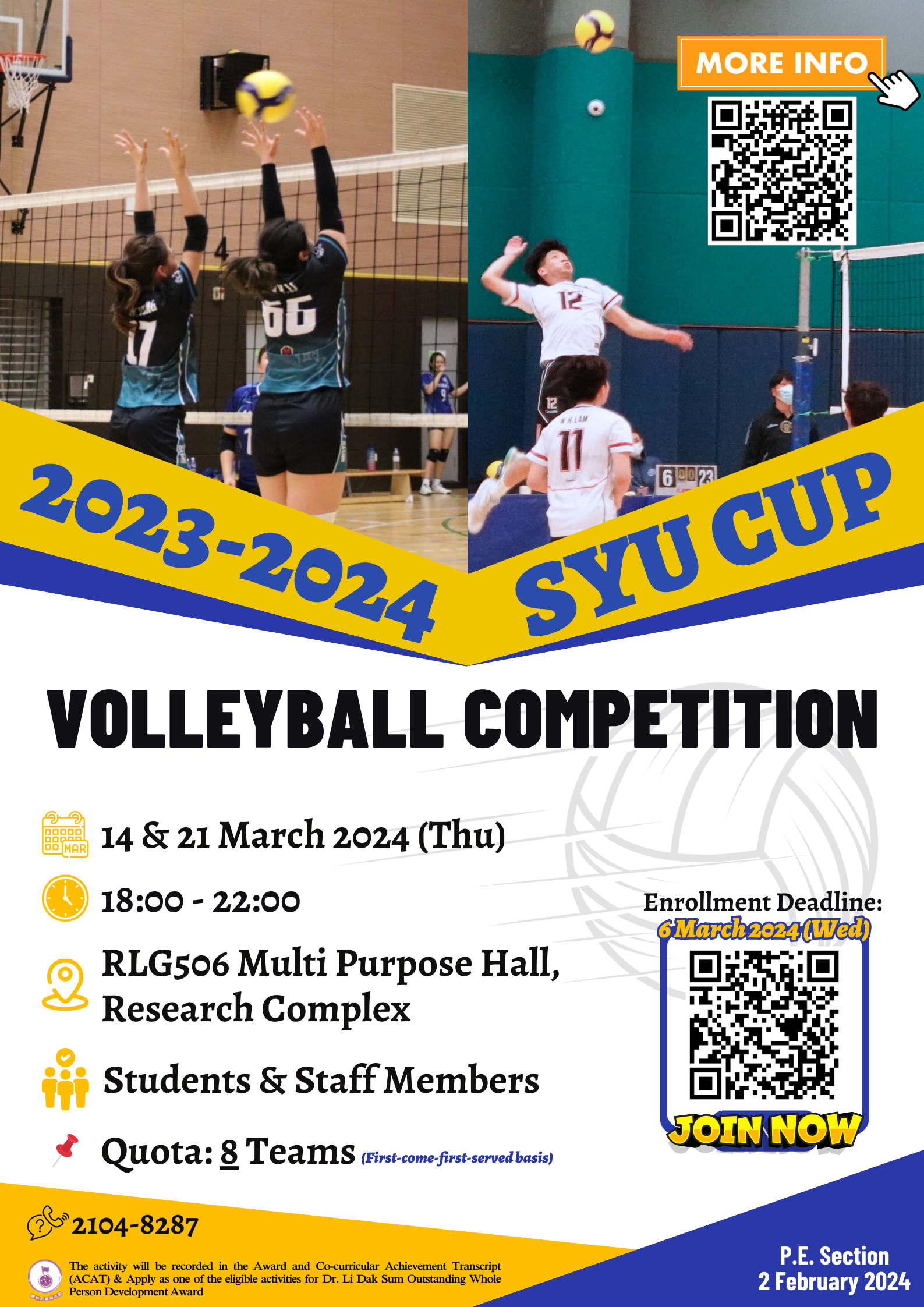 Read more about the article SYU Cup Volleyball Competition 2023-2024