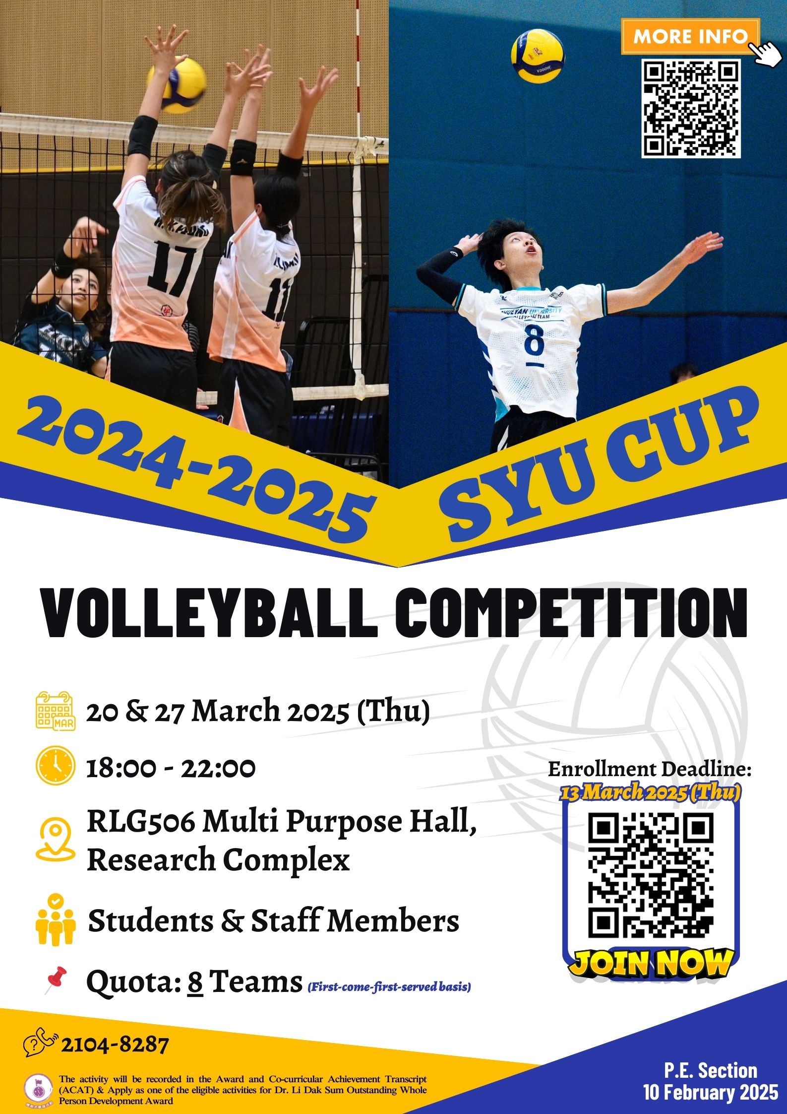 Read more about the article SYU Cup Volleyball Competition 2024-2025